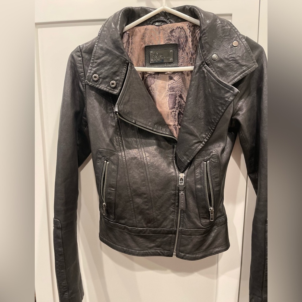 MACKAGE Size XXS Aritzia Kenya Lamb Leather Jacket - Picture 1 of 4